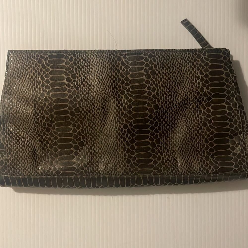 Faux Leather Faux Python Patchwork Mixed Media Gr… - image 7